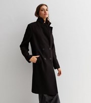 New Look Black Double Breasted Formal Coat